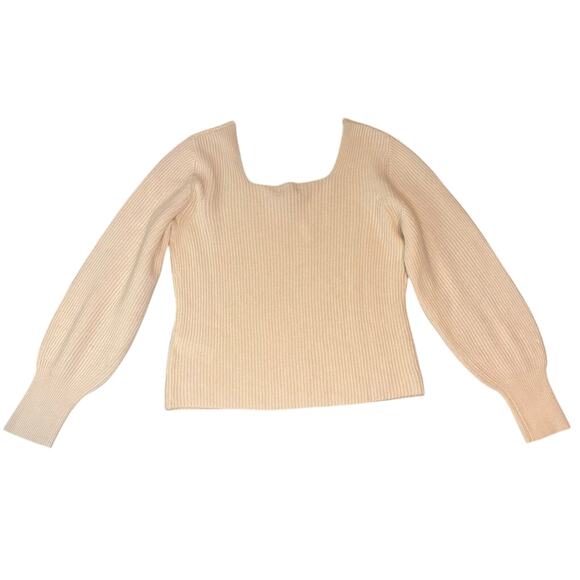 Madewell Wool Cashmere Square Neck Ribbed Pullover Sweater XL NWT - Picture 7 of 9